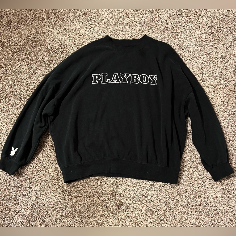 black playboy sweatshirt, size medium